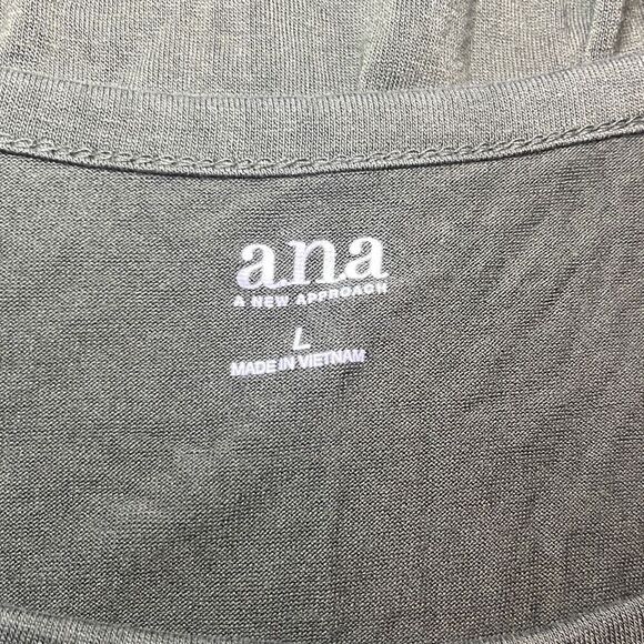 ana Large Green Asymmetrical Ruffle Short Sleeve TShirt Top Casual Lagenlook - Picture 4 of 7